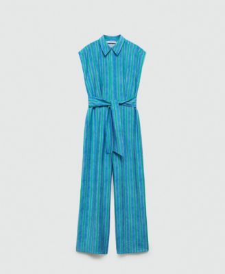 MANGO Women's Bow Detail Shirt Jumpsuit
