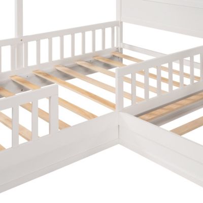 Streamdale Twin Bed with L-Structure Fence, Espresso