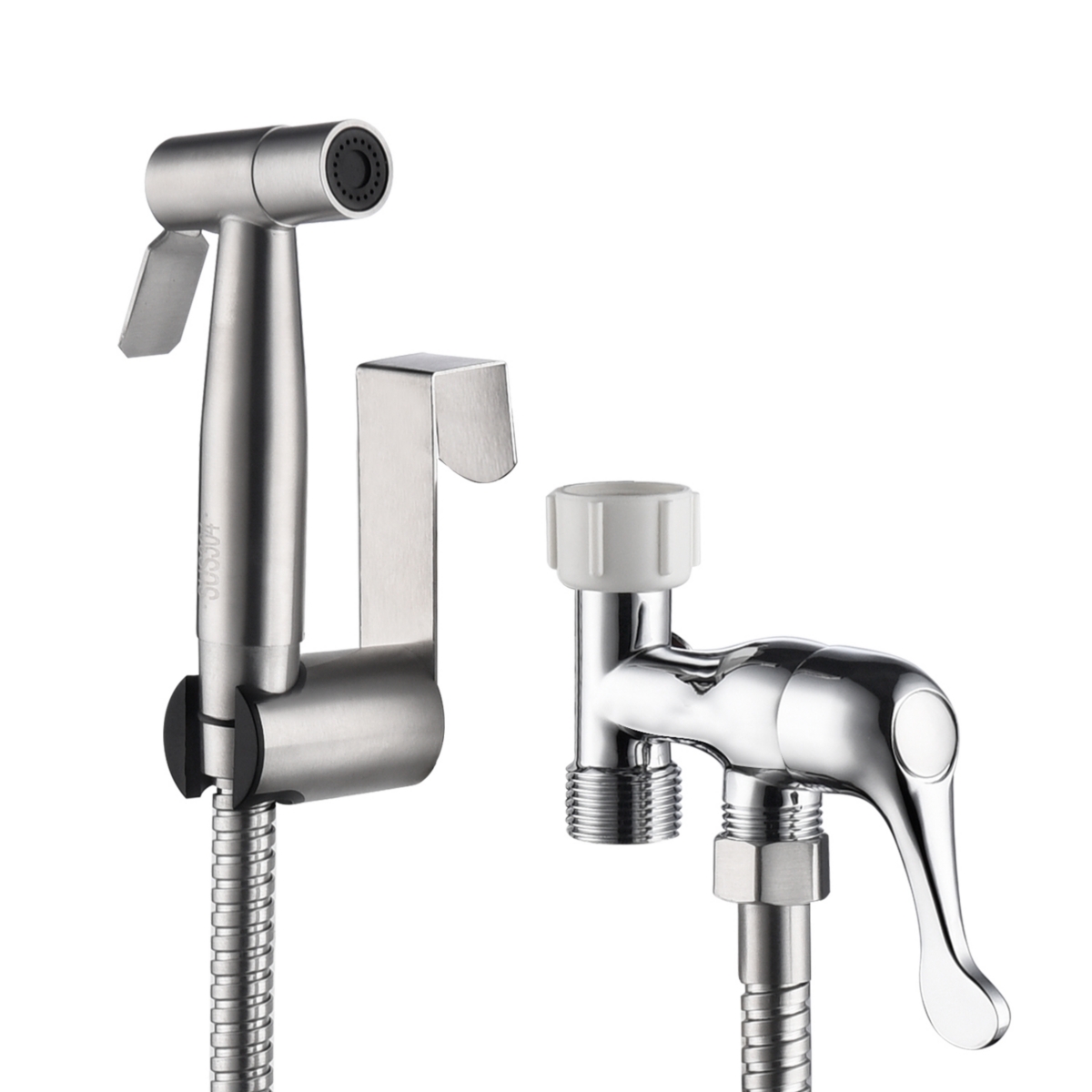 Bidet Sprayer For Toilet, Handheld Cloth Diaper Sprayer - Silver