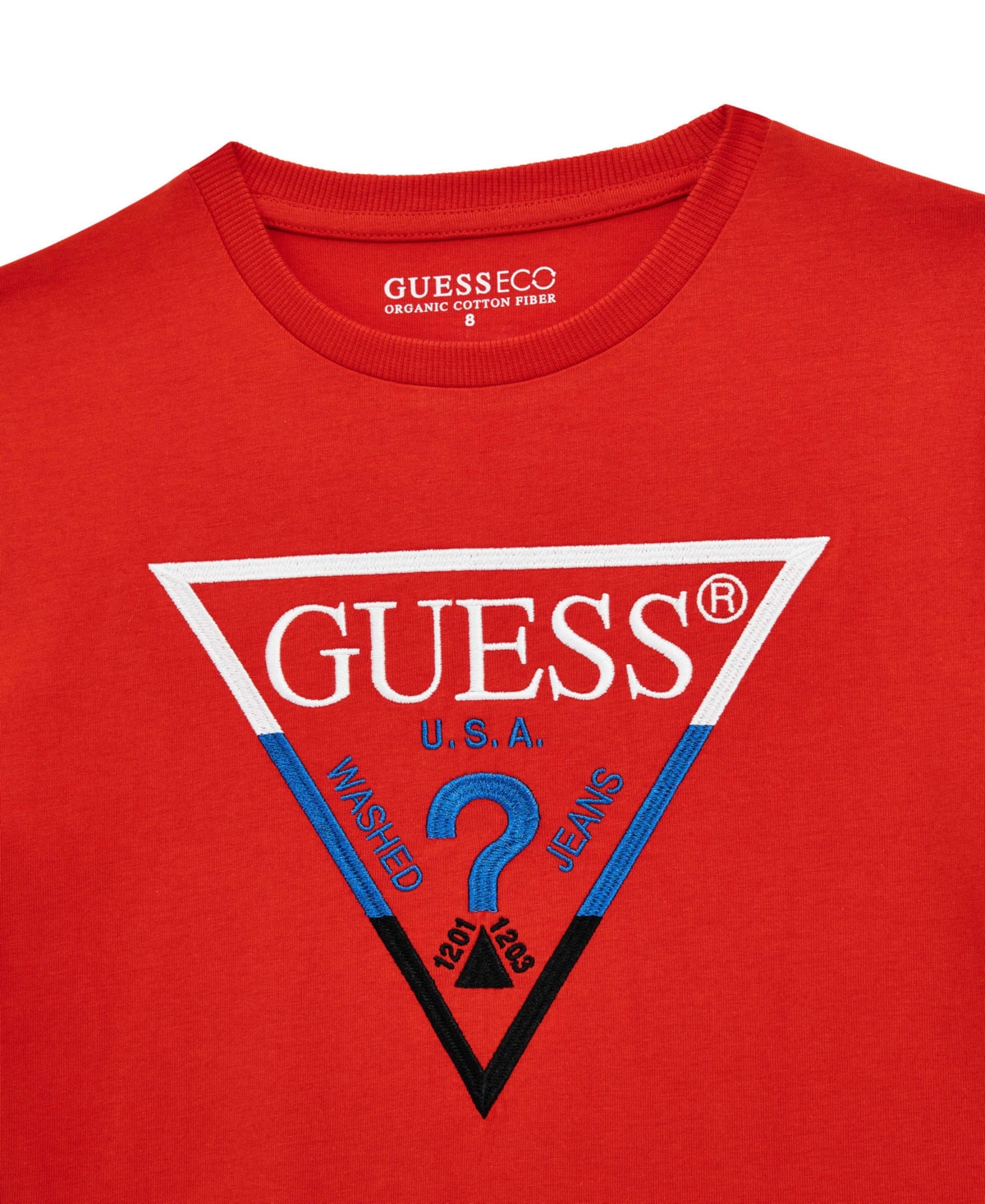 Guess Big Boys Embroidered Triangle Short Sleeve T-Shirt