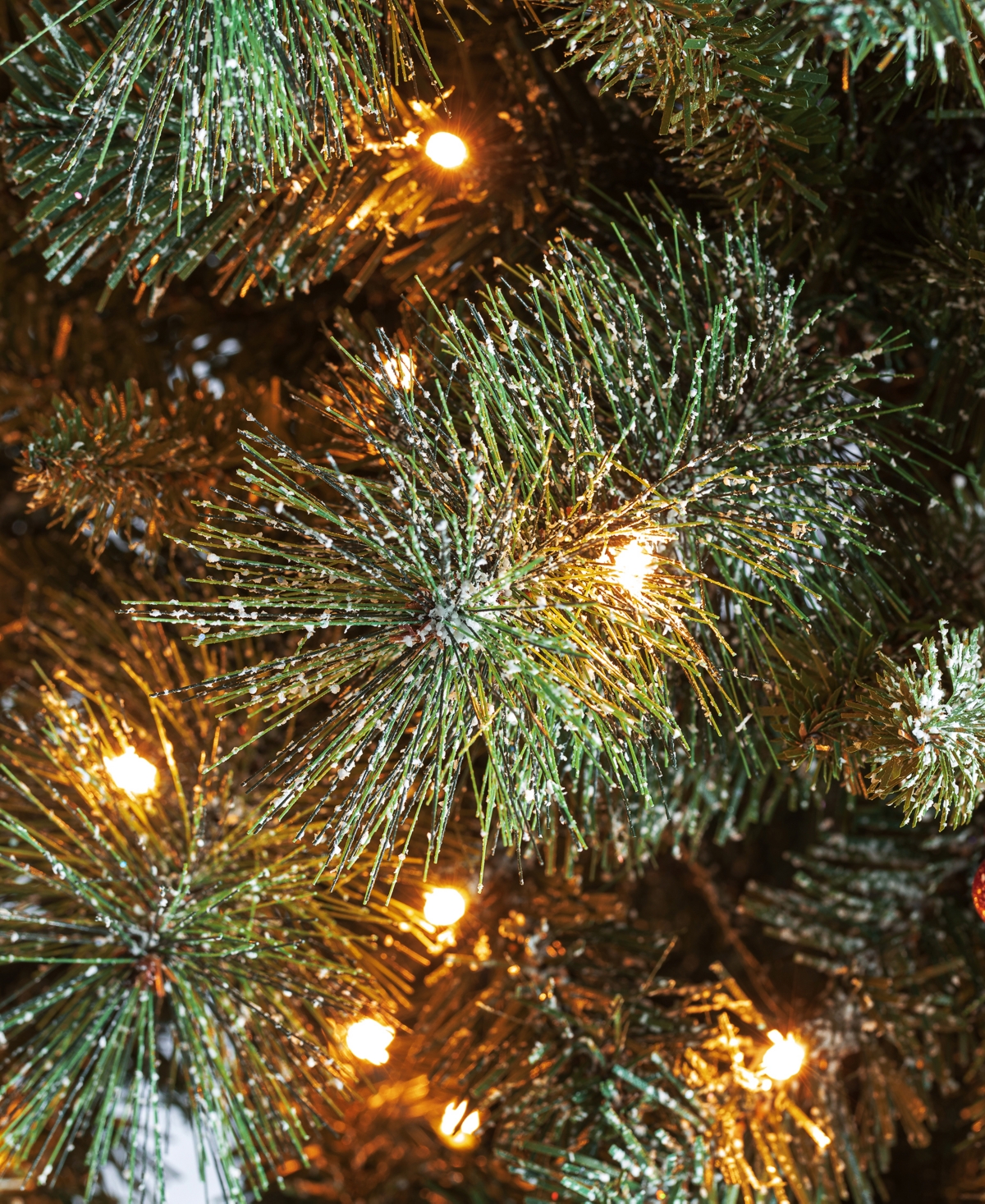 Glitzhome Pre Lit Frosted Pine Cones and Red Berries Christmas Porch Tree, with 200 Warm White Lights