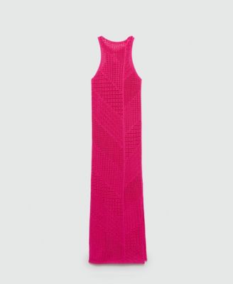 open lace back dress Calabria Crochet Maxi Dress