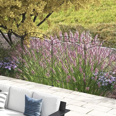 11.4' Garden Fence Steel Border Flower Edging, Pack of 4,