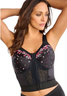 Women's Embroidered Front-Close Longline Posture Bra