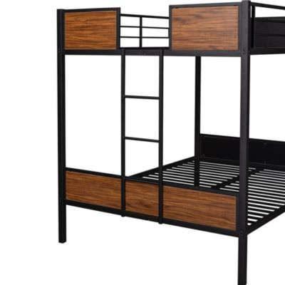 Modern Steel Bunk Bed with Ladder and Safety Rail
