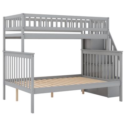 Streamdale Twin Over Full Stairway Bunk Bed With Storage