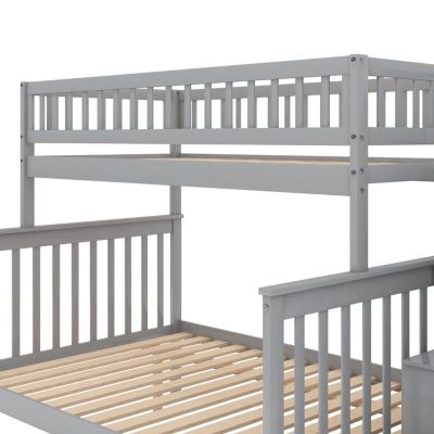 Streamdale Twin Over Full Stairway Bunk Bed With Storage