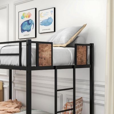 Streamdale Twin/Twin Metal Bunk Bed with Guardrail