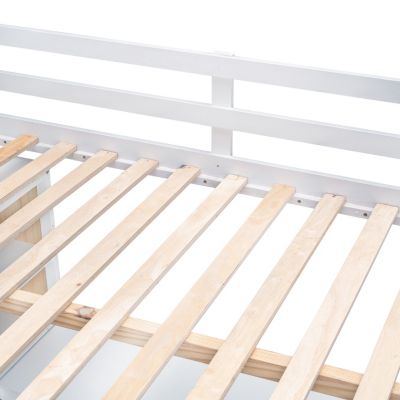 Streamdale Full Size Loft Bed With Ladder, Shelves, And Desk, White