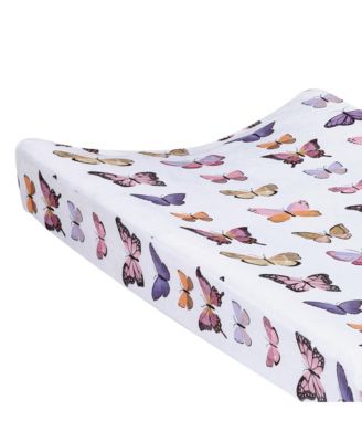 Butterfly Dreams Soft/Cozy Fleece Changing Pad Cover - White