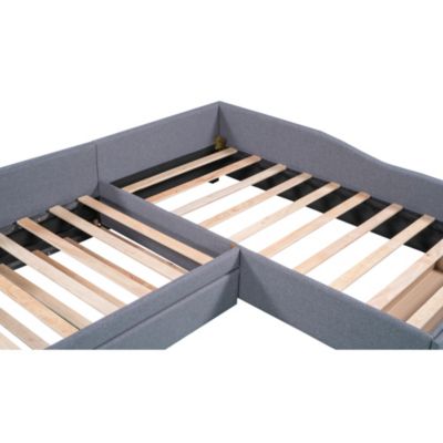 Streamdale Upholstered Double Twin Size Daybed With Trundle And Drawer