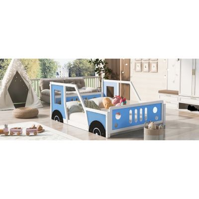 Streamdale Full Size Classic Car-Shaped Platform Bed With Wheels