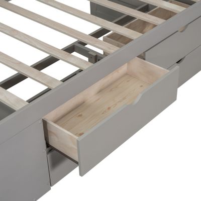 Streamdale Twin Size Daybed With Drawers And Shelves, Gray