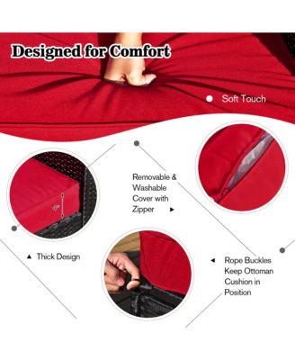 8PCS Patio Rattan Furniture Set Storage Table Ottoman