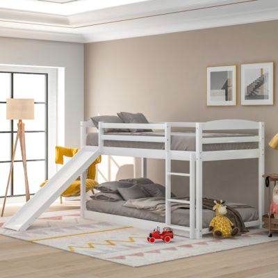 Streamdale Twin Over Twin Bunk Bed With Convertible Slide And Ladder