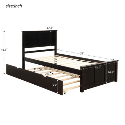 Streamdale Platform Bed With Twin Size Trundle, Twin Size Frame