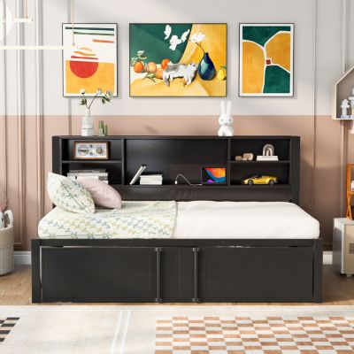Streamdale Daybed with Trundle, Shelves