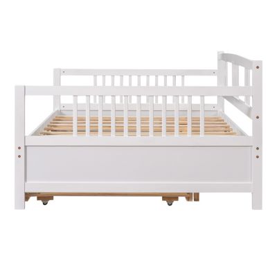 Streamdale Full Size Daybed Wood Bed With Twin Size Trundle