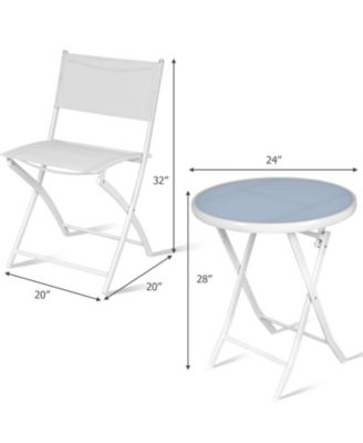 3 Pieces Patio Folding Bistro Set for Balcony or Outdoor Space