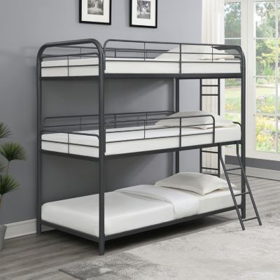 Triple Bunk Bed, Twin/Twin/Twin, Black