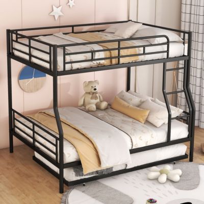 Streamdale Full XL Over Queen Metal Bunk Bed With Trundle