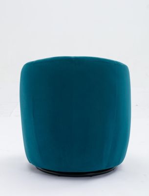 Teal Velvet Swivel Barrel Armchair