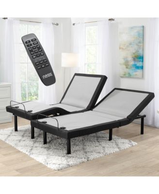 Adjustable Head & Foot Zero Gravity Massage Bed Base - with Wireless Remote, USB Ports, LED Light - Split King