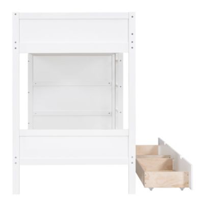 Streamdale Twin Over Twin Bunk Bed With 2 Drawers And Multilayer Cabinet