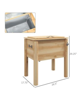 54Qt Wooden Outdoor Beverage Cooler for Patio