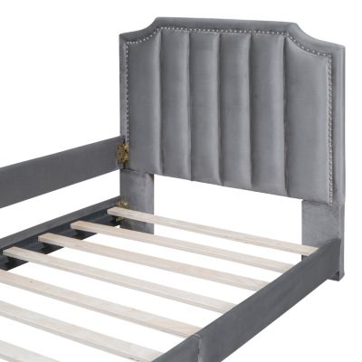 Streamdale Gray Striped Upholstered Twin Daybed
