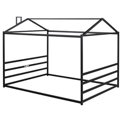 Streamdale Metal House Shape Platform Bed, Gold, Queen