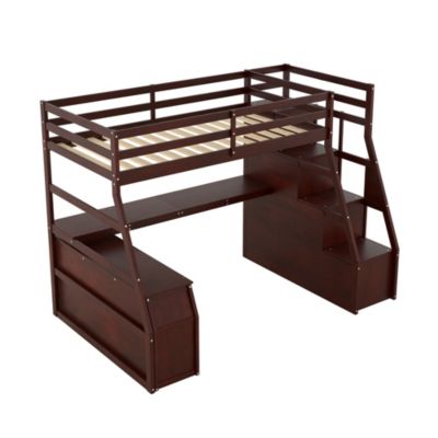 Streamdale Twin Size Loft Bed With With 7 Drawers 2 Shelves And Desk