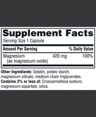 Magnesium Caps - High Absorption Magnesium Supplement - Magnesium Capsules for Stress Relief, 420 mg, 100 Count 2 Pack