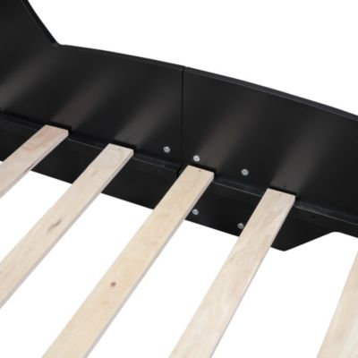 Streamdale Twin Size Race Car-Shaped Platform Bed With Wheels, Red