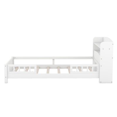 Streamdale Twin Platform Bed with Headboard Storage and LED Lights