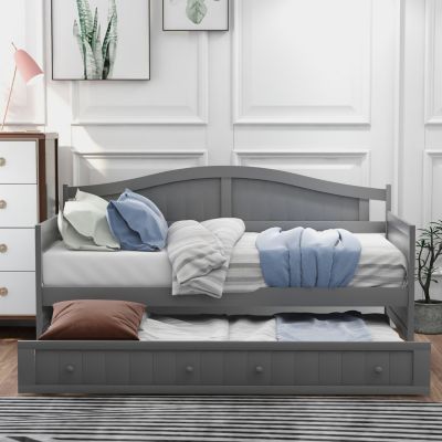Streamdale Twin Wooden Daybed With Trundle Bed, Sofa Bed For Bedroom Living Room