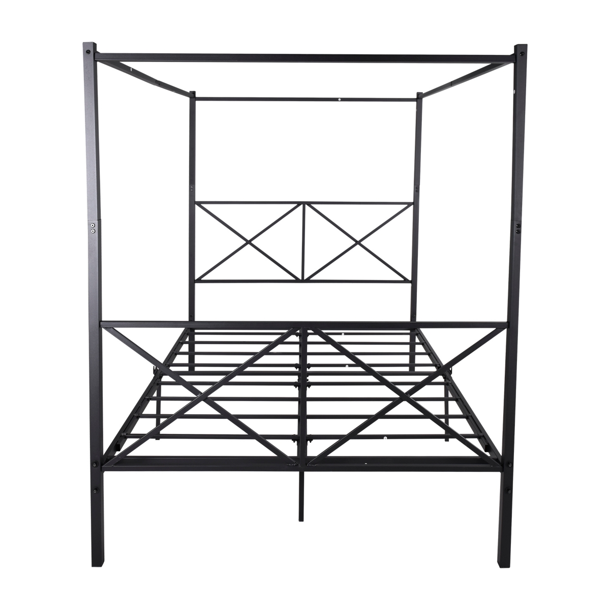 Metal Canopy Bed Frame, Platform Bed Frame Queen With X Shaped Frame Queen