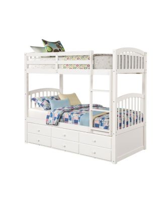 Twin Bunk Bed with Trundle and Drawers