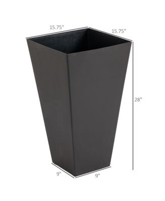 Tall Square Planter with Drainage Holes, Indoor and Outdoor