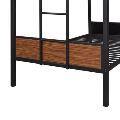 Modern Steel Bunk Bed with Safety Rail