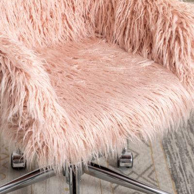 Comfy Faux Fur Office & Vanity Chair