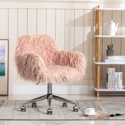 Comfy Faux Fur Office & Vanity Chair