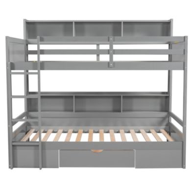 Streamdale Twin Bunk Bed with Shelves and Drawer