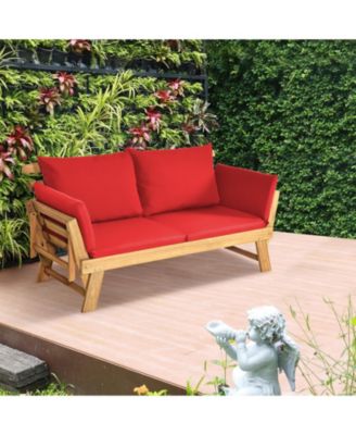 Adjustable Patio Convertible Sofa with Thick Cushion