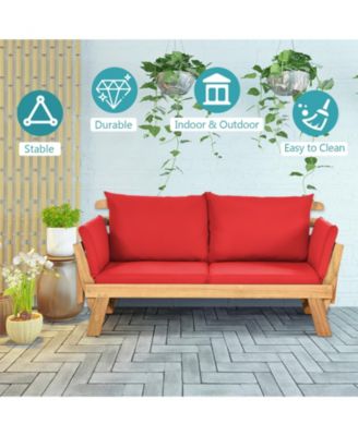 Adjustable Patio Convertible Sofa with Thick Cushion