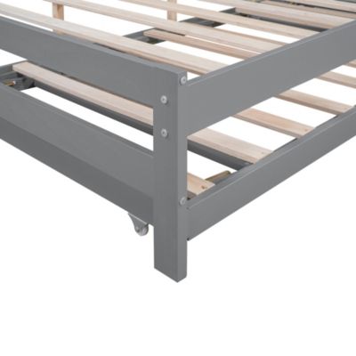 Streamdale Full Size Platform Bed With Adjustable Trundle