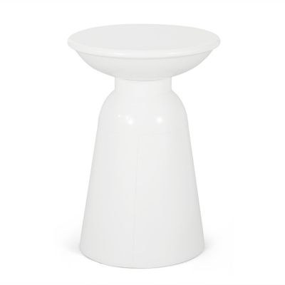 Modern Outdoor End Table Stylish and Durable Circular Pedestal Design