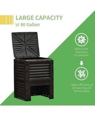 80 Gallon Outdoor Compost Bin with Enhanced Airflow and Easy Assembly