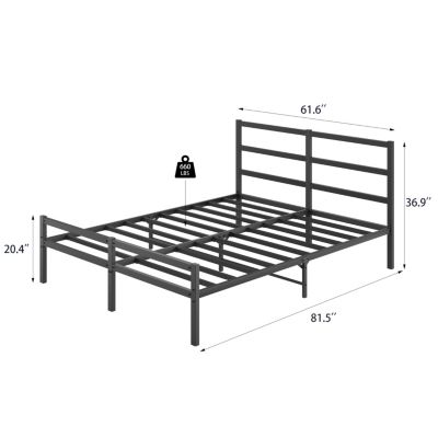 Streamdale Metal Platform Bed Frame with Headboard (Queen)