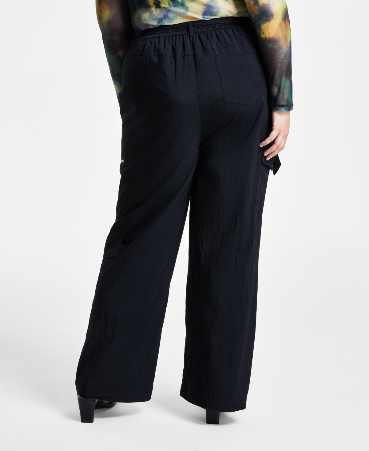 Bar Iii Trendy Plus Size Belted Cargo Pants, Created for Macy's